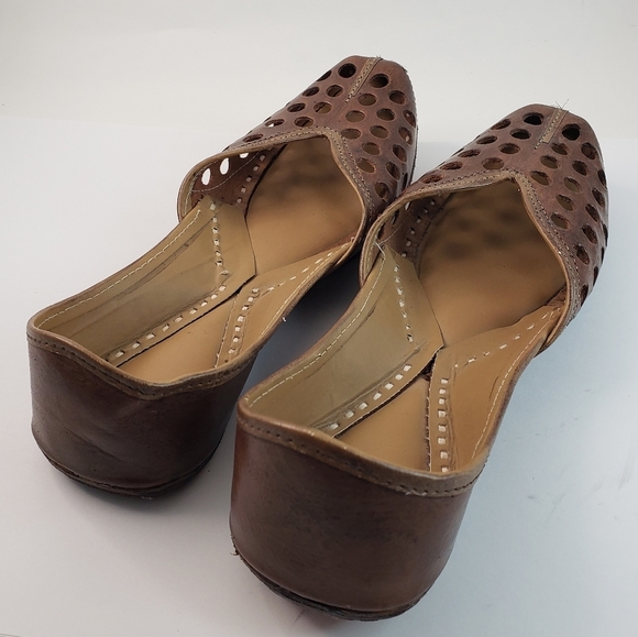 Hand Crafted Brown and Tan Loafers with Perforated Design - Picture 13 of 15